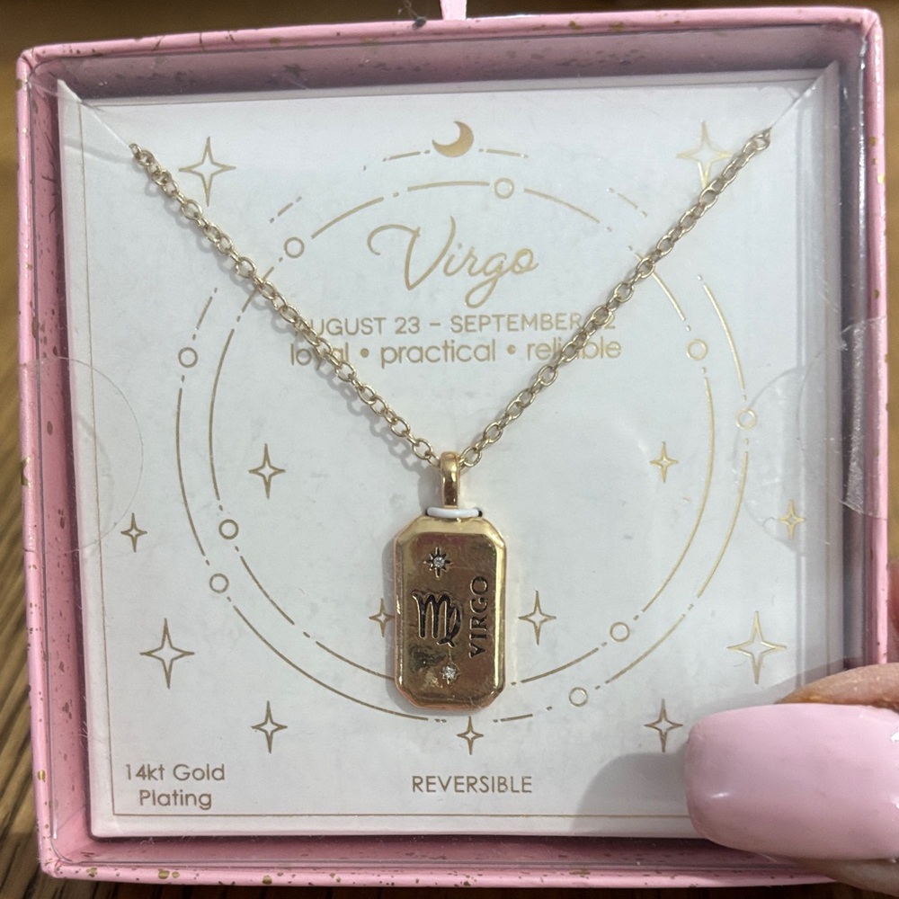 Virgo Zodiac Gold Necklace